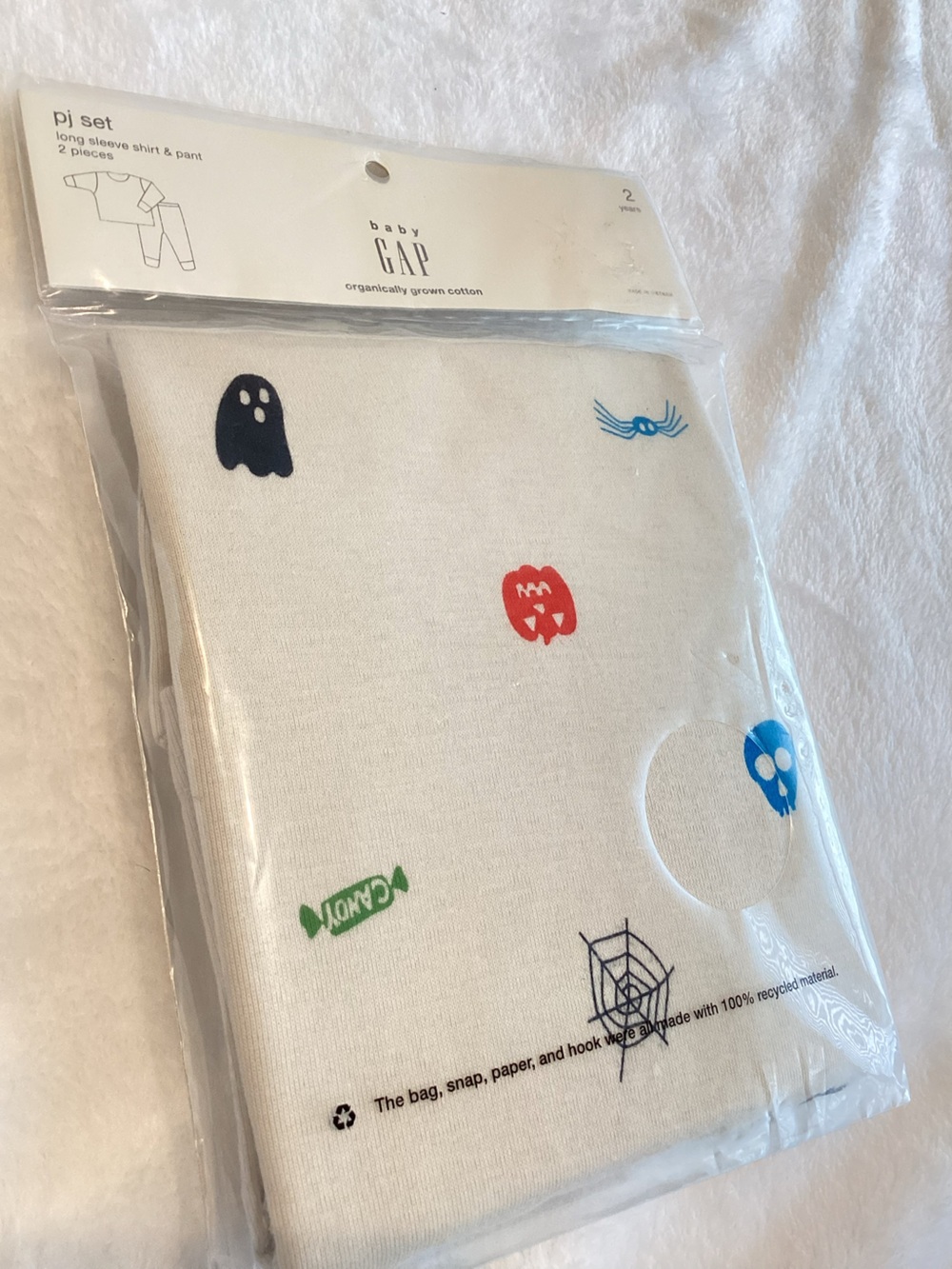 🎃Baby GAP Halloween Pajamas Top and Bottoms 2-Piece NEW Candy Ghost Spider